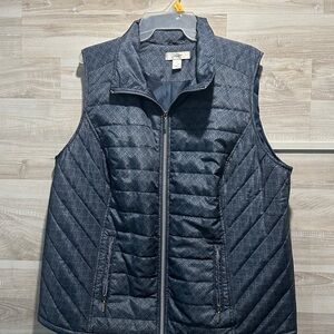 CJ Banks Navy Quilted Vest